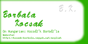 borbala kocsak business card